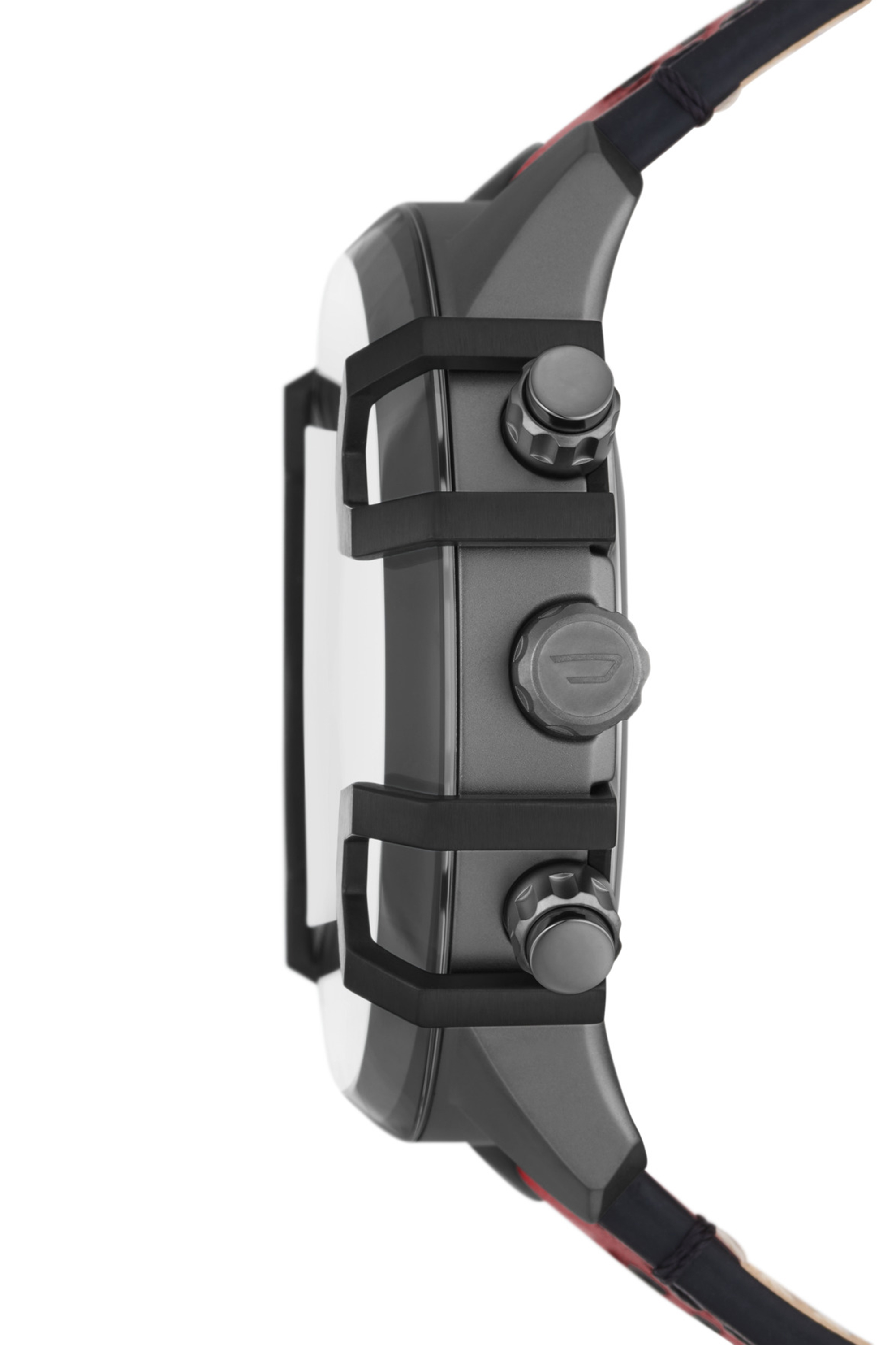 Diesel - DZ4594, Man's Griffed chronograph red Leather watch in Red - 3