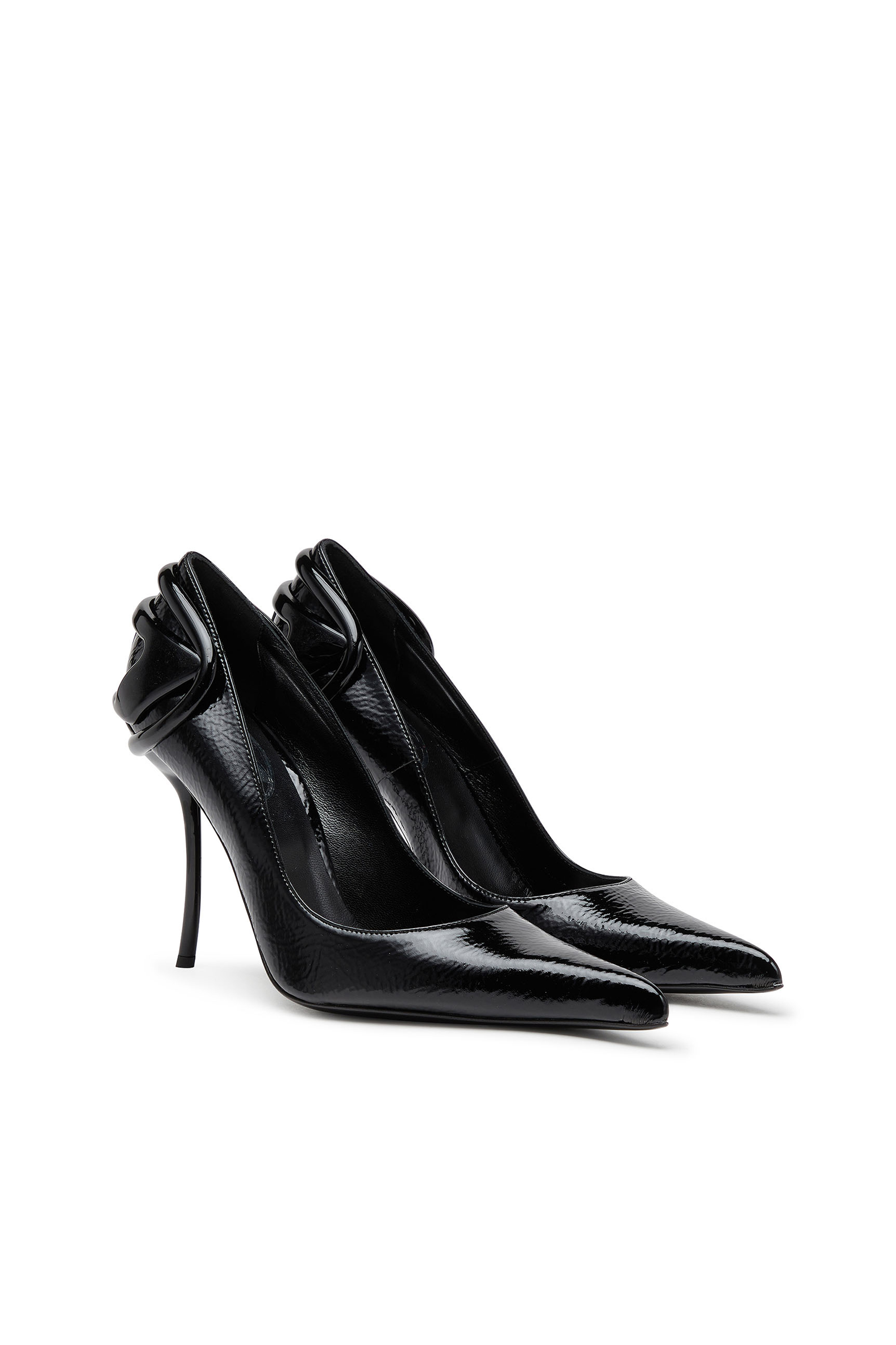 Diesel - D-TEN&HALF P, Woman Glossy pumps with curved heel in Black - Image 2