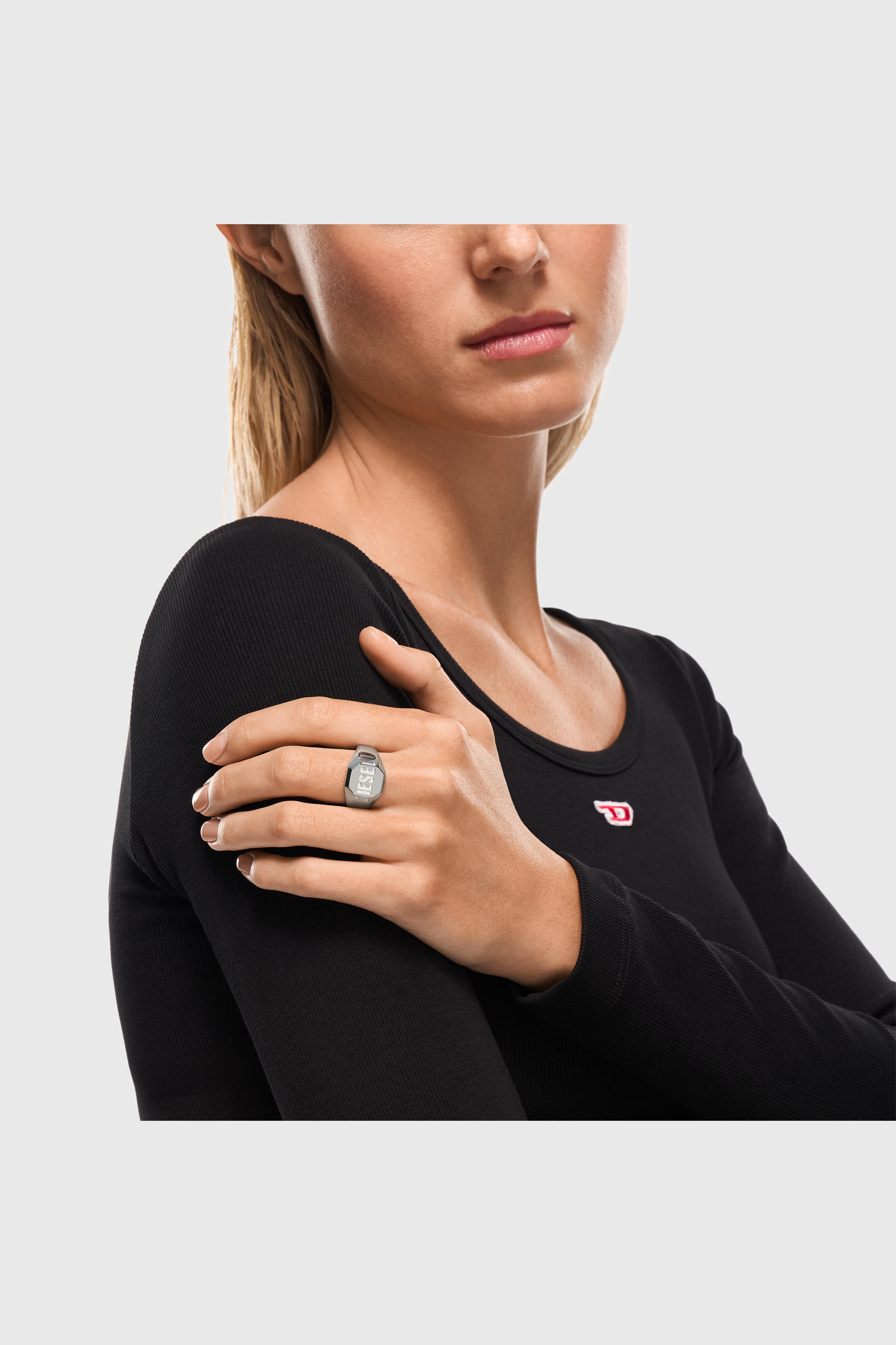 Diesel - DX1743040, Unisex's Stainless steel signet ring in Silver - 4