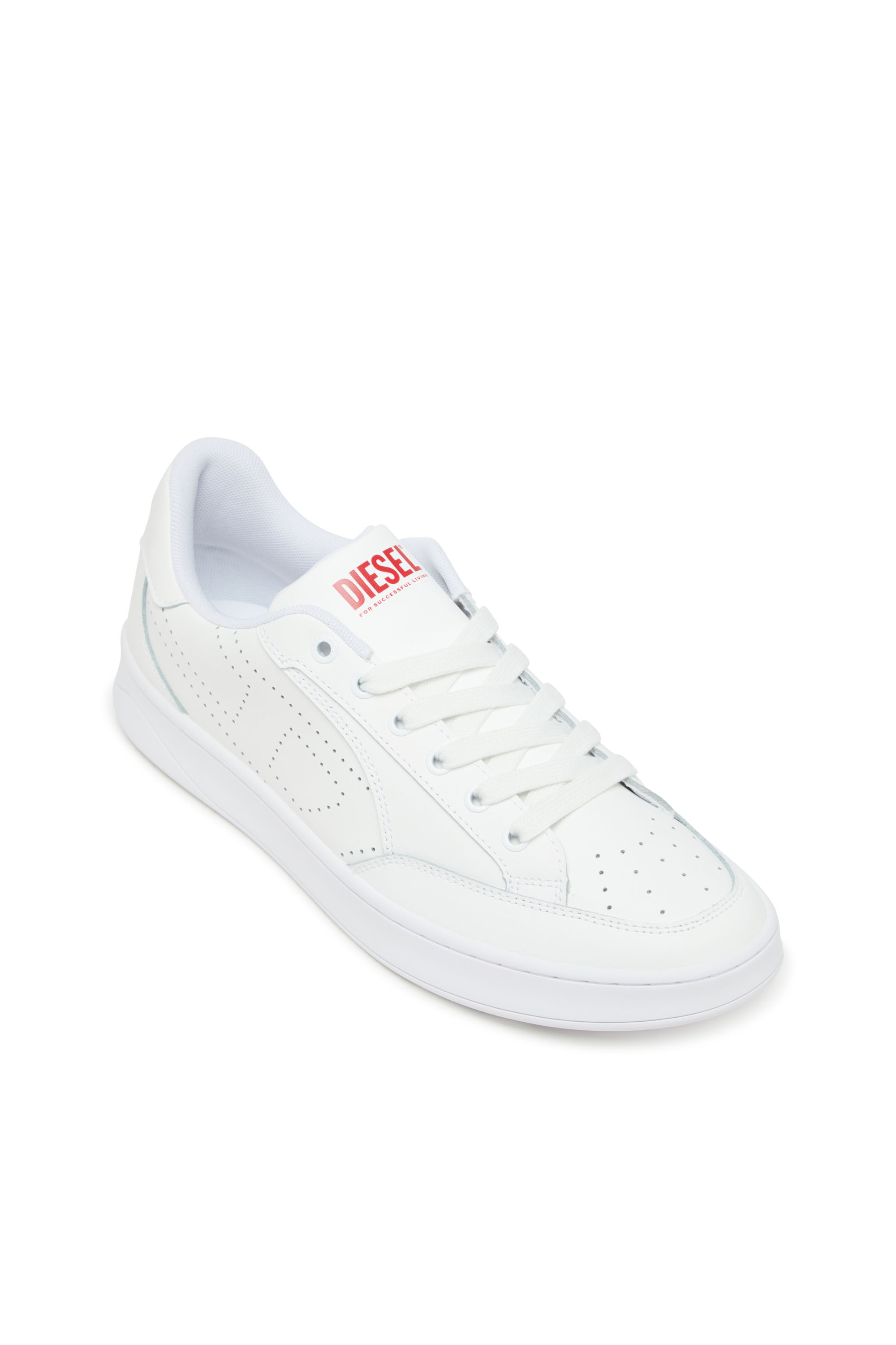 S-DAKOTA LOW W, White Diesel - S-DAKOTA LOW W, Woman's S-Dakota-Leather sneakers with perforated logo in White - 6
