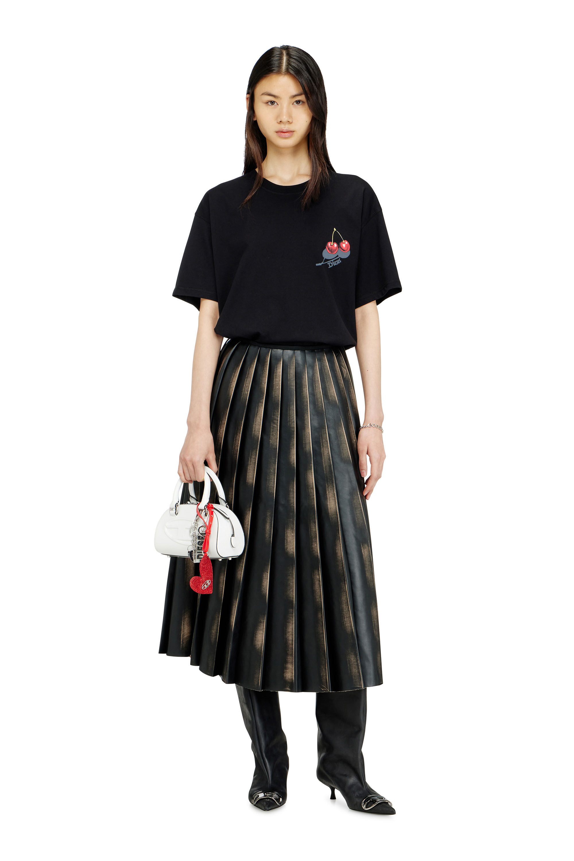 Diesel - SV-T-NORM-CHER, Unisex's Cotton T-shirt with cherry graphic in Black - 4