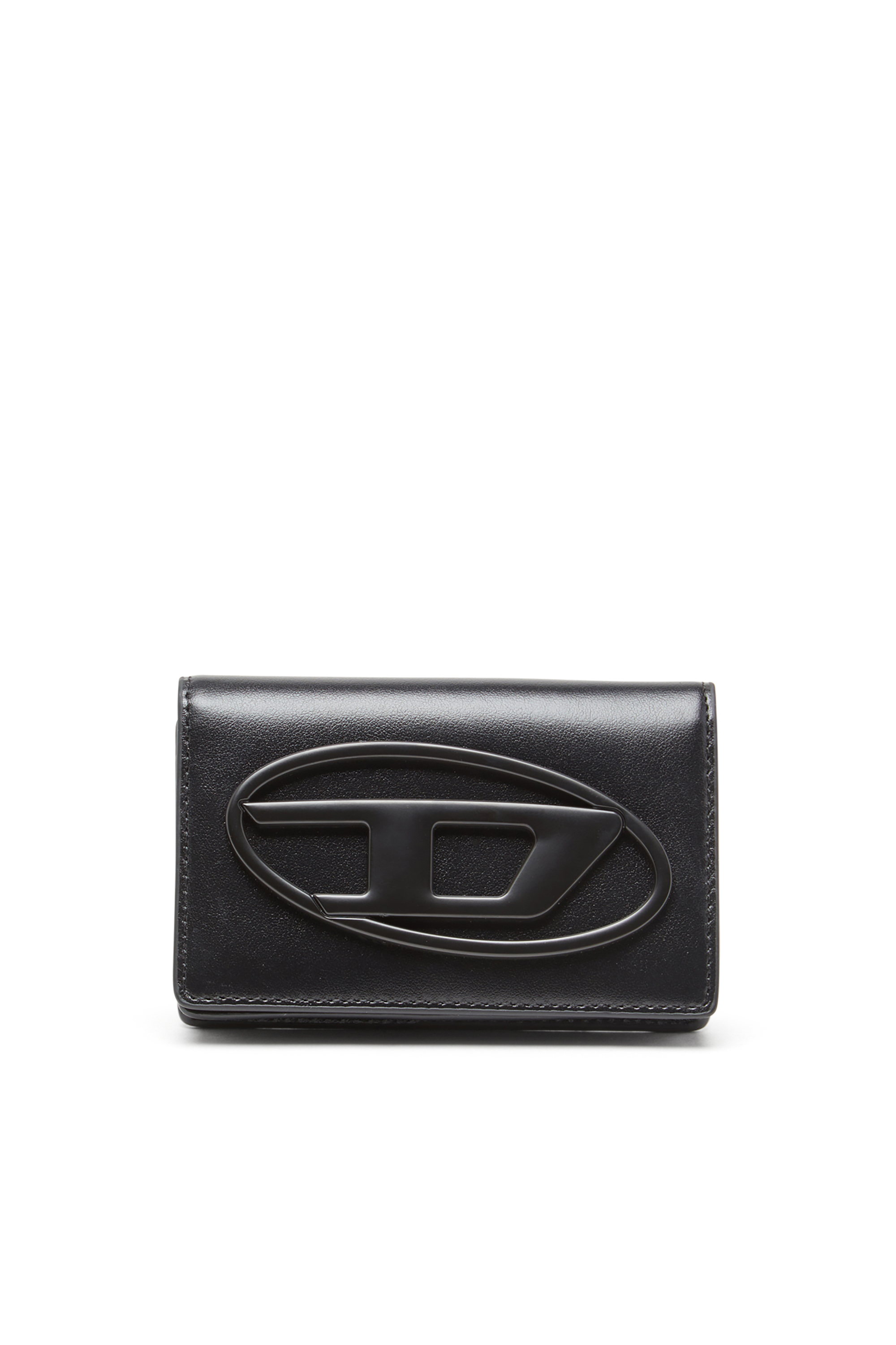 Diesel - HOLI-D CARD HOLDER IV, Man's Compact leather card holder in Black - 1