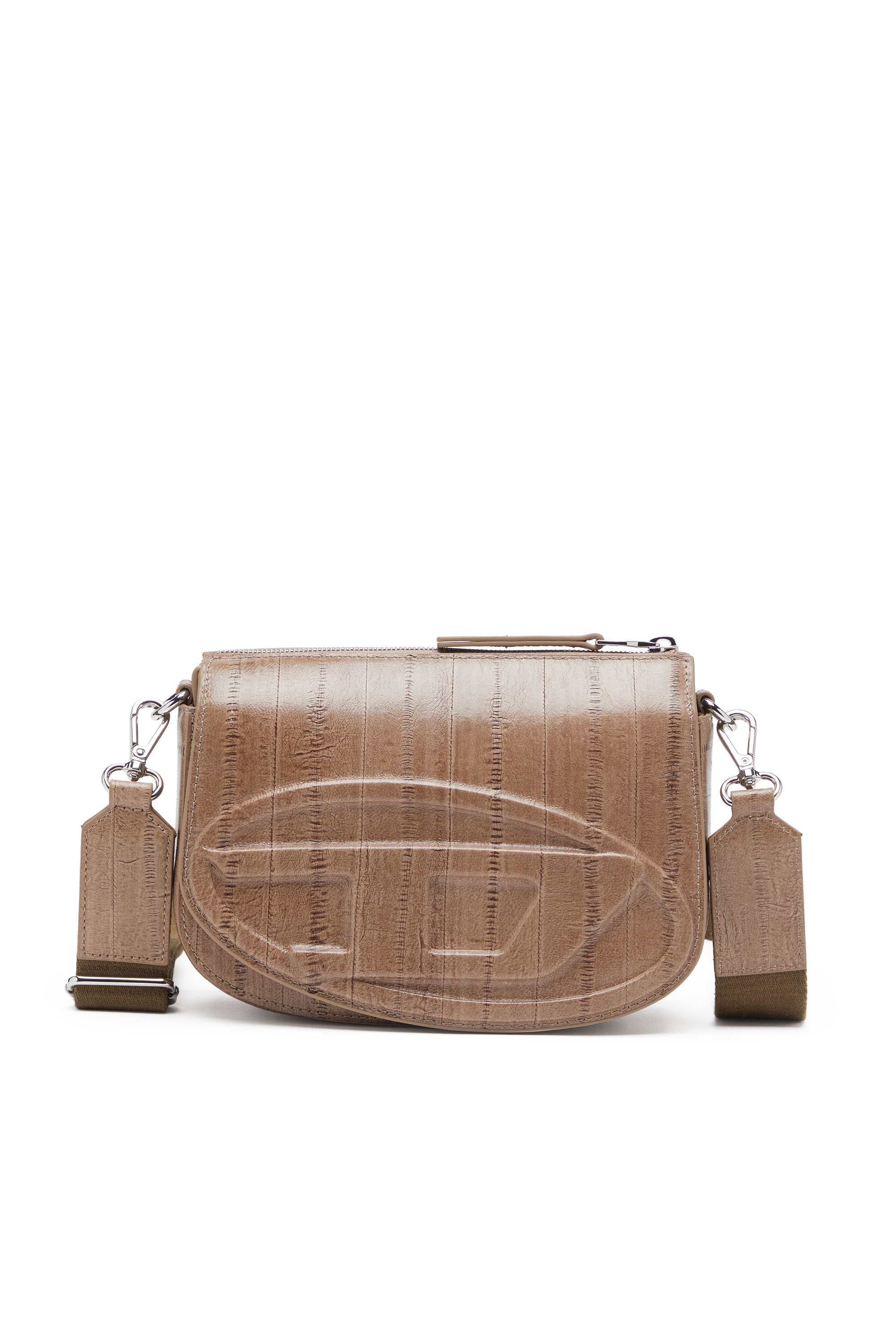 Diesel - 1DR CAMERA BAG, Man's Camera bag in eel-effect leather in Light Brown - 1