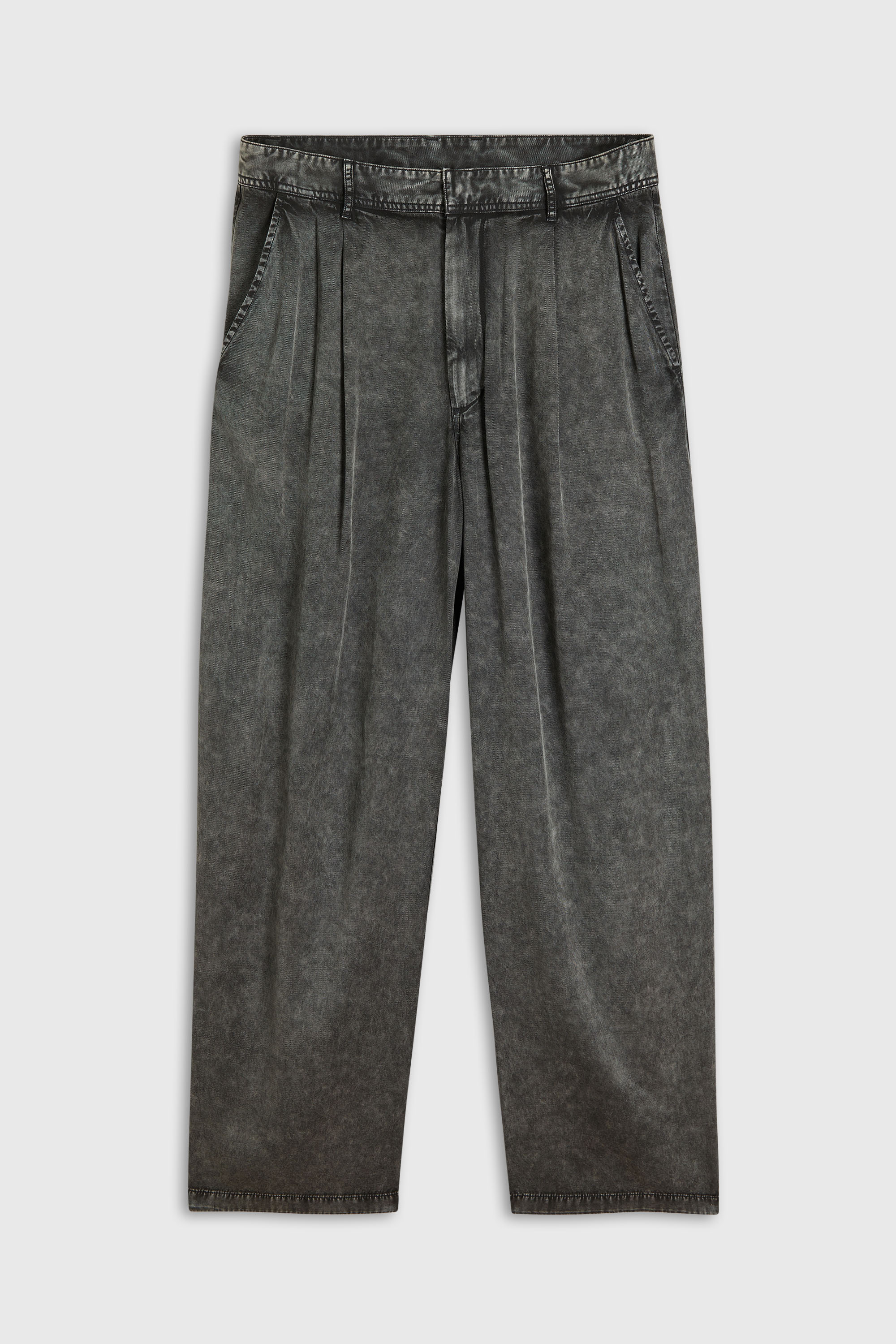 Diesel - P-FAUST-NIBC, Man's Wide-leg pants in denim-effect viscose in Dark grey - 2