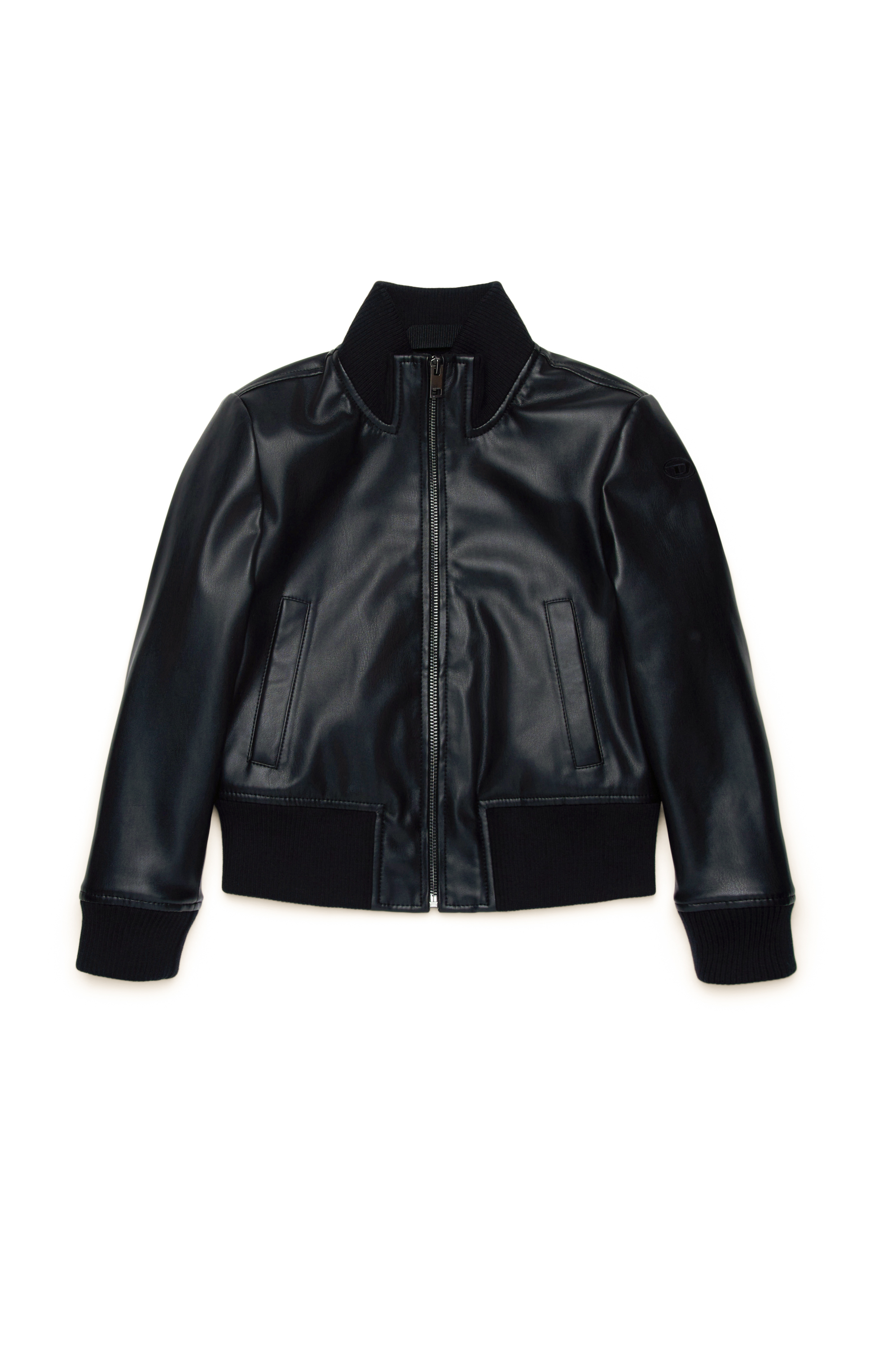 Diesel - JLHUNG, Woman's Biker jacket with Oval D embroidery in Black - 1