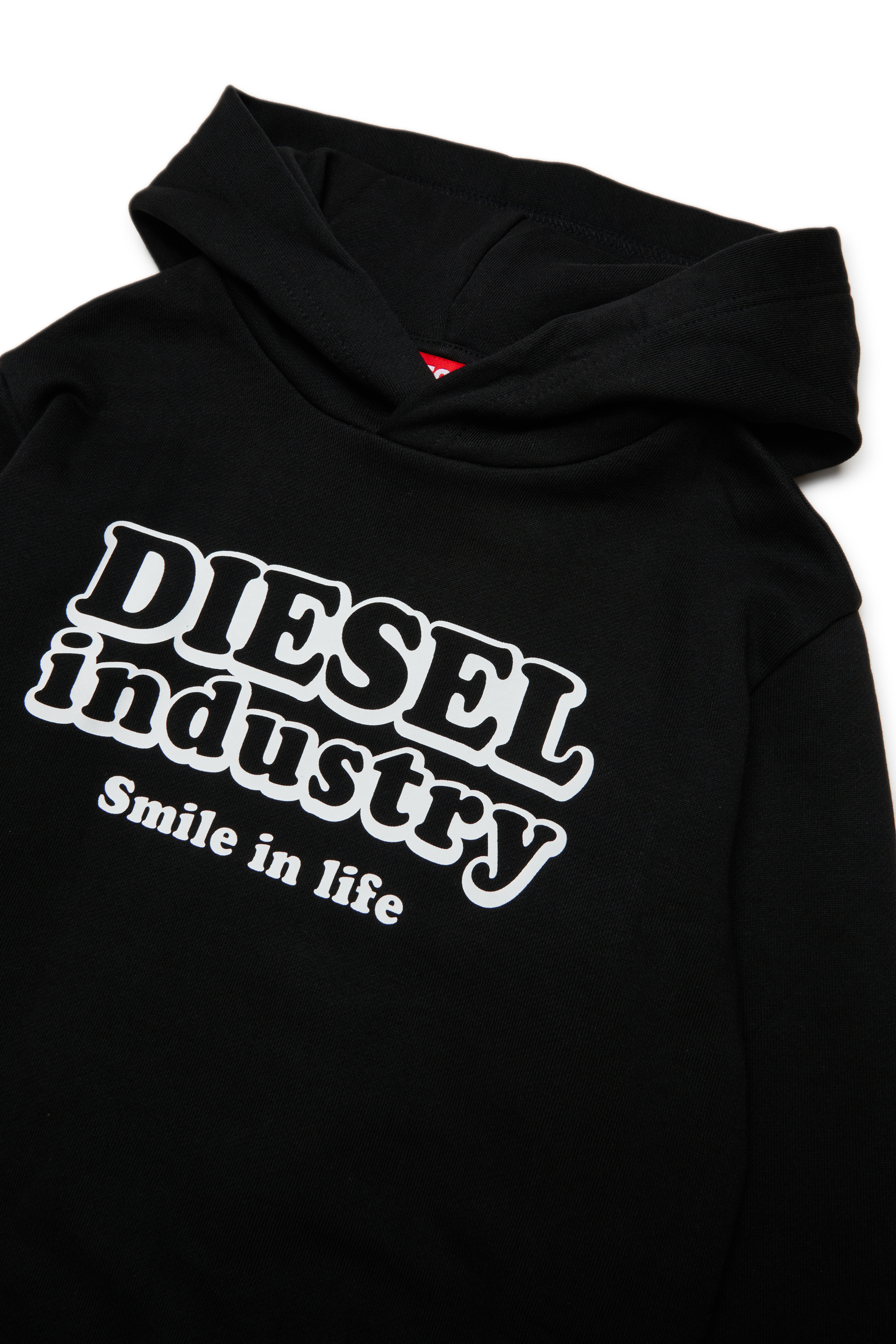 Diesel - SLODIMHOOD OVER, Man's Hoodie with Diesel Industry print in Black - 3