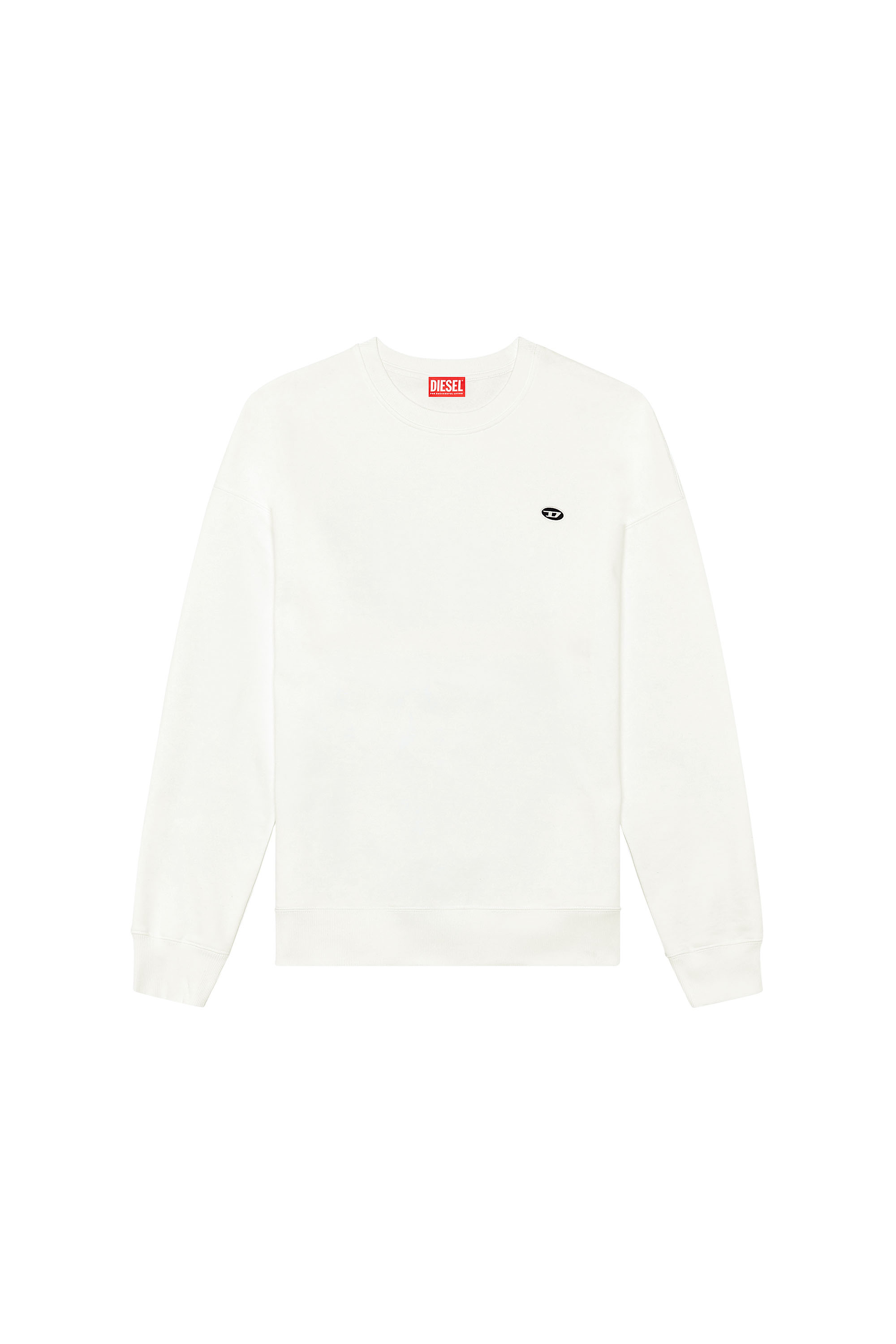 Diesel - S-ROB-DOVAL-PJ, Man Sweatshirt with oval D patch in White - Image 3