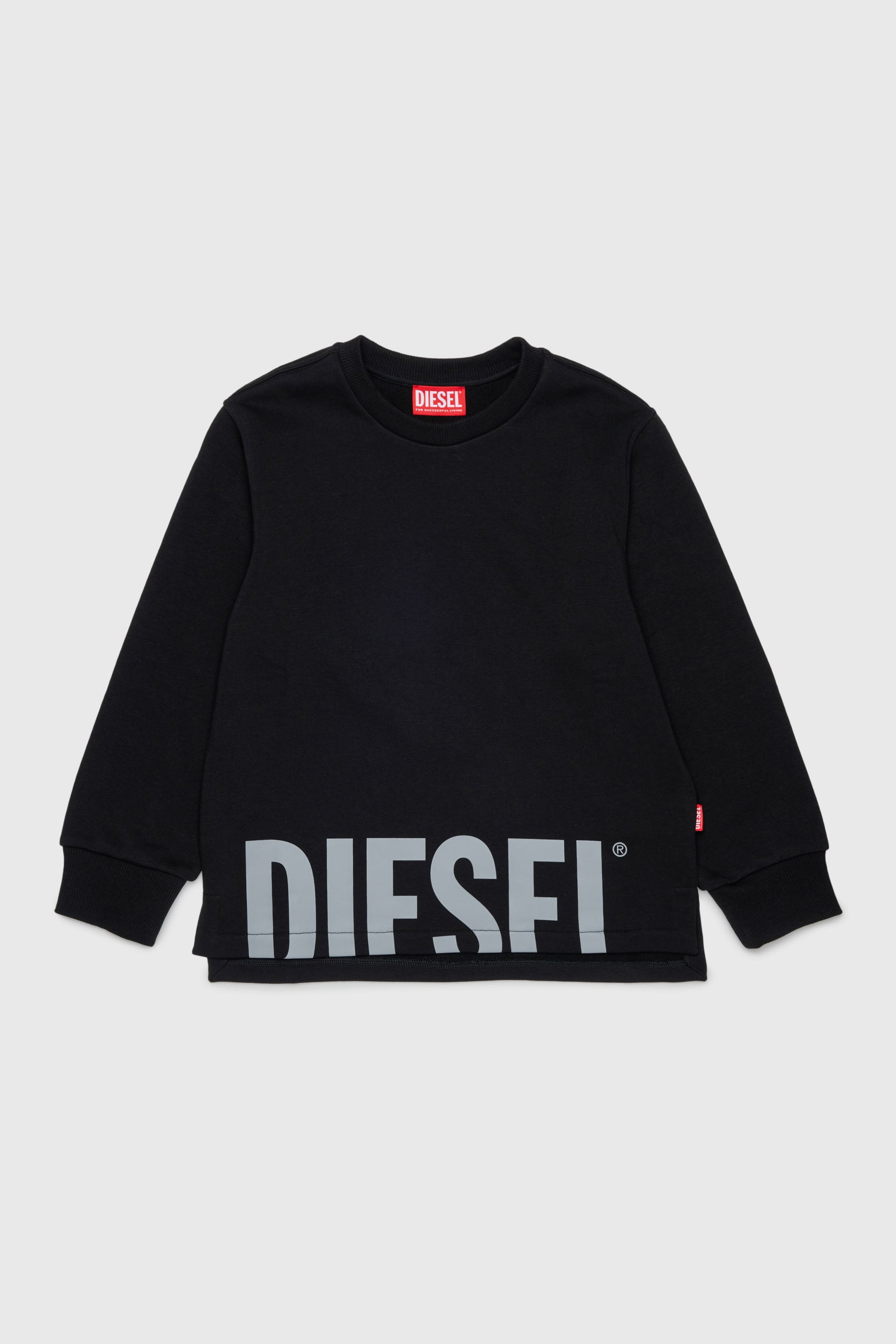 Diesel - SRES OVER, Man's Sweatshirt cut-off logo print in Black - 1