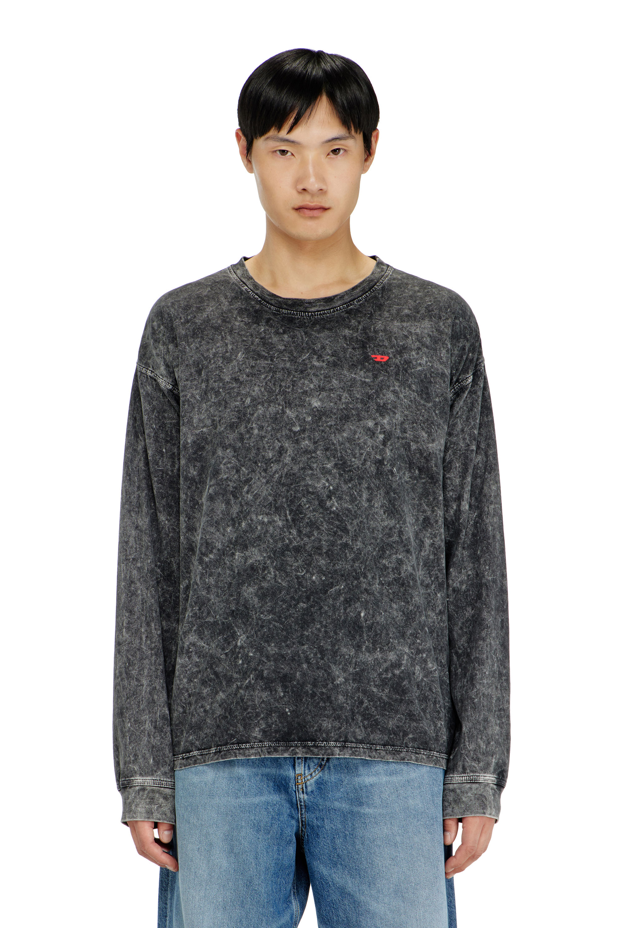 Diesel - T-BOXT-LS-AA5, Man's Long sleeve top with treated effect in null - 3