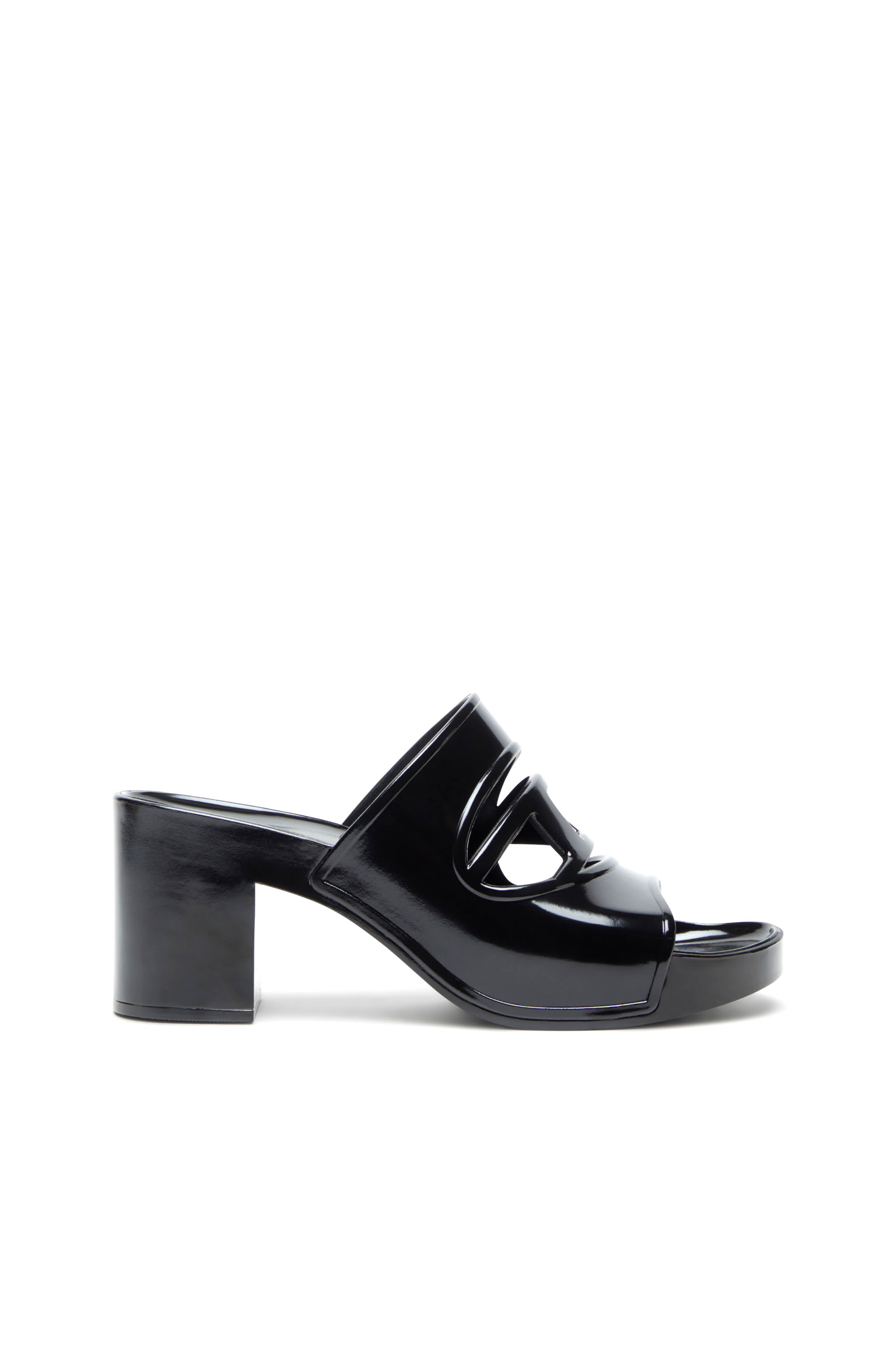 SA-BONNIE, Black Diesel - SA-BONNIE, Woman's Sa-Bonnie-Heeled rubber slides with cut-out logo in Black - 1
